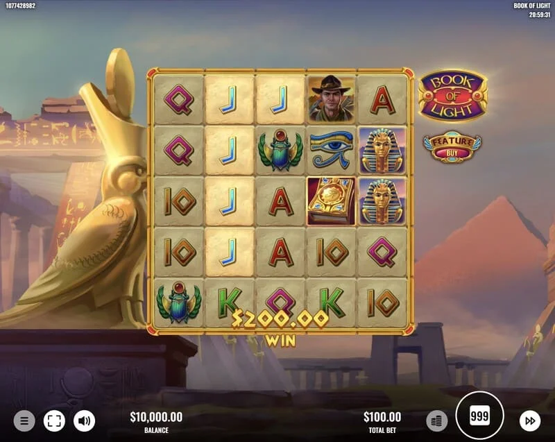 Book of Lights – laimējošā līnija pamata spēlē ar Multiplier Wild